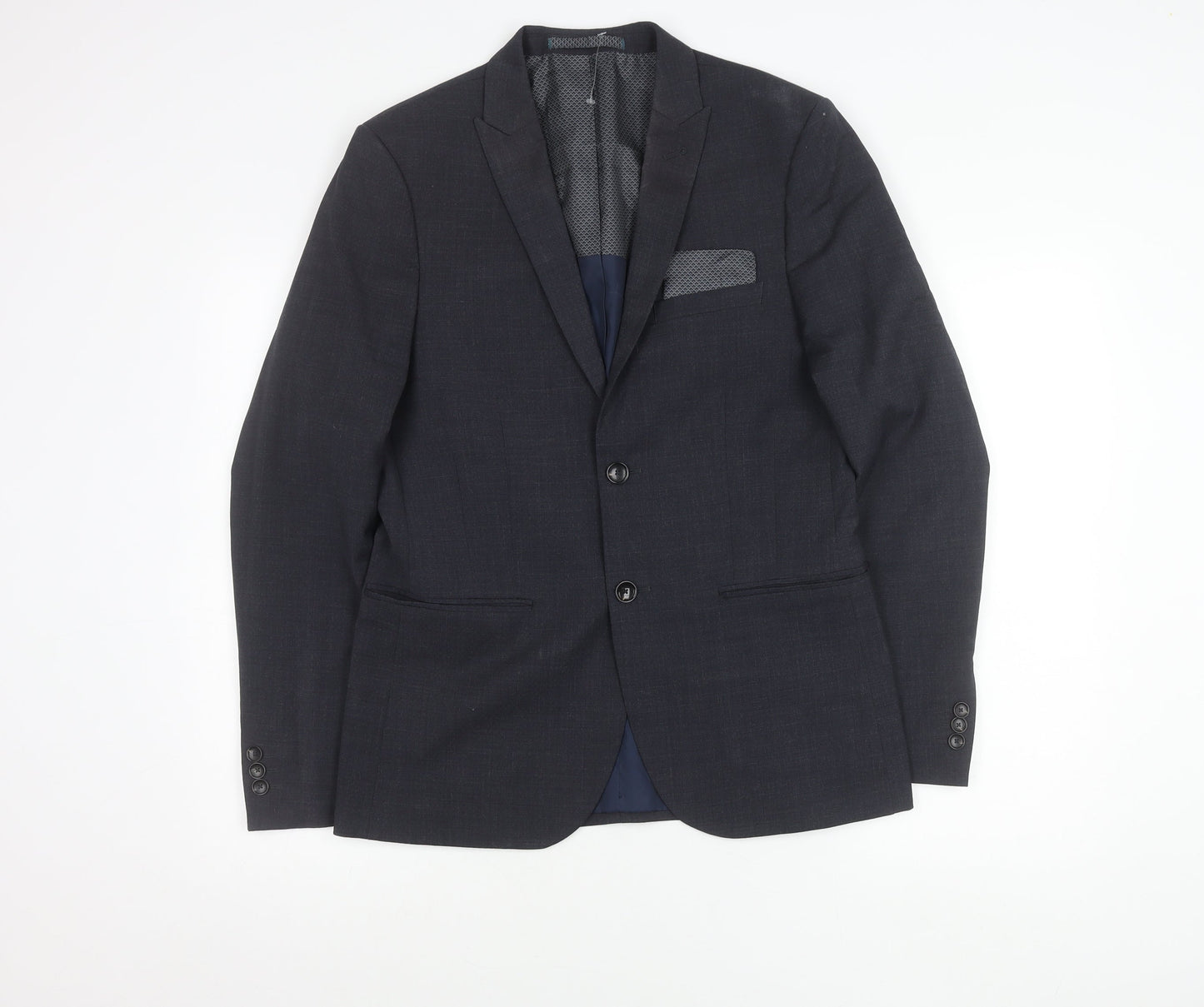 Marks and Spencer Men's Grey Wool Blend Blazer Jacket 38in M