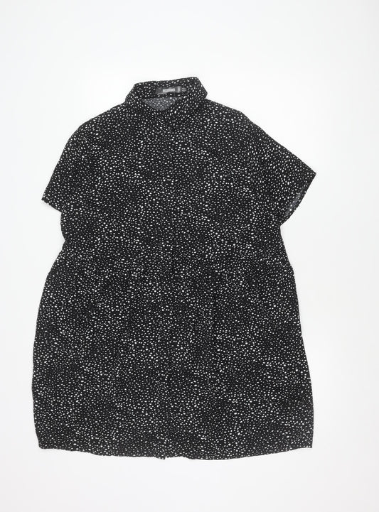 Missguided Women’s Black Polka Dot Shift Mini Dress UK 10