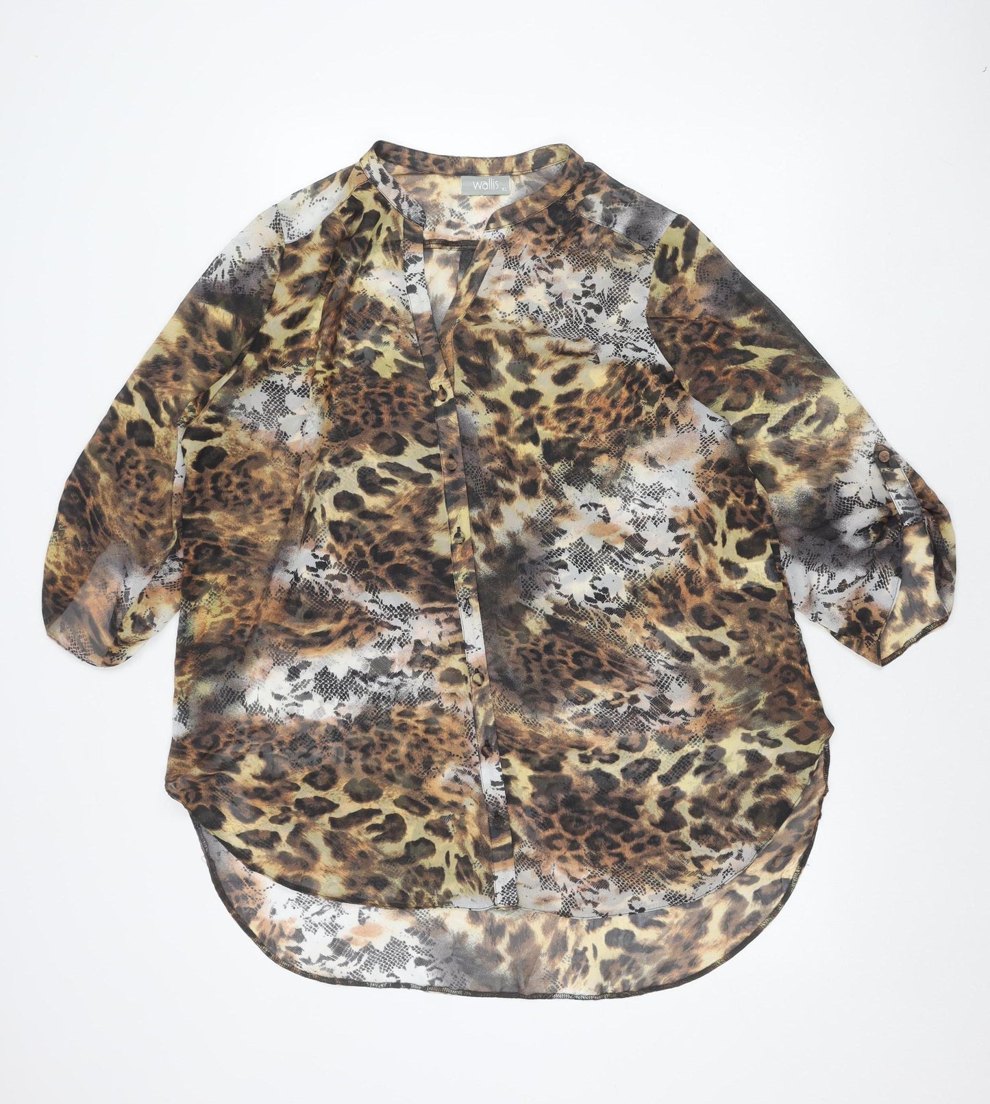 Wallis Womens Multicoloured Animal Print Chiffon Blouse XL