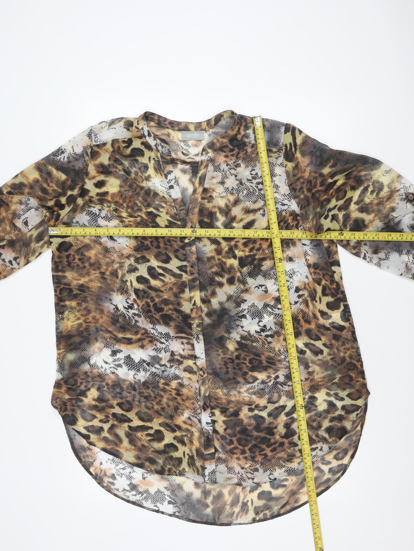 Wallis Womens Multicoloured Animal Print Chiffon Blouse XL
