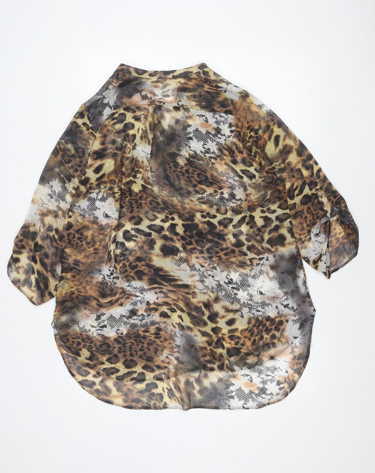 Wallis Womens Multicoloured Animal Print Chiffon Blouse XL