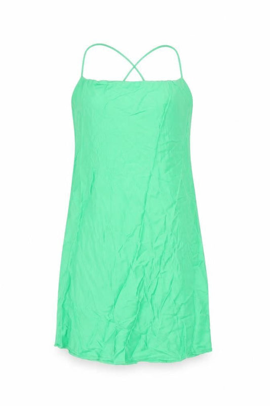 Zara Women Green L Slip Dress Viscose Elastane Summer Party