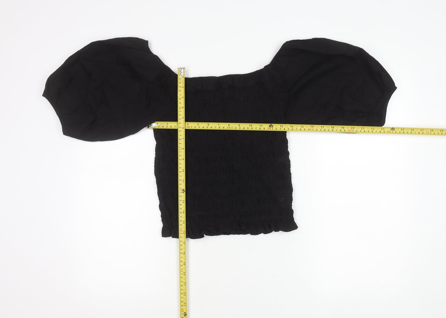 Next Women Black Size 12 Off Shoulder Puff Sleeve Blouse