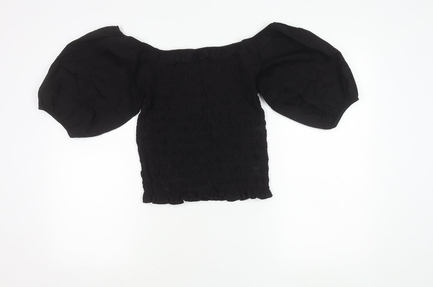 Next Women Black Size 12 Off Shoulder Puff Sleeve Blouse