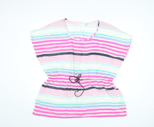 Accessorize Womens Multicoloured Striped Cotton Tunic Blouse M