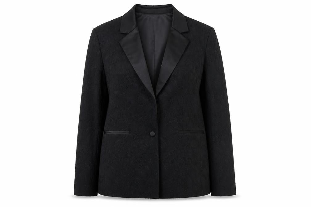 Tu Women Black Size 8 Tuxedo Blazer Jacket Shawl Lapel