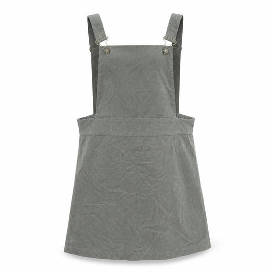 Nancy's Boutique Women’s Grey Corduroy Pinafore Dress Size 14