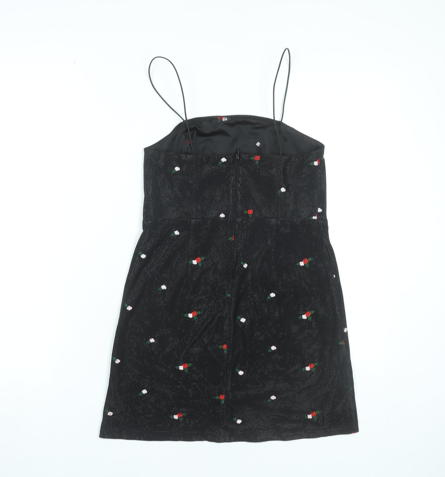 Urban Outfitters Women’s Black Floral Embroidered Slip Dress S