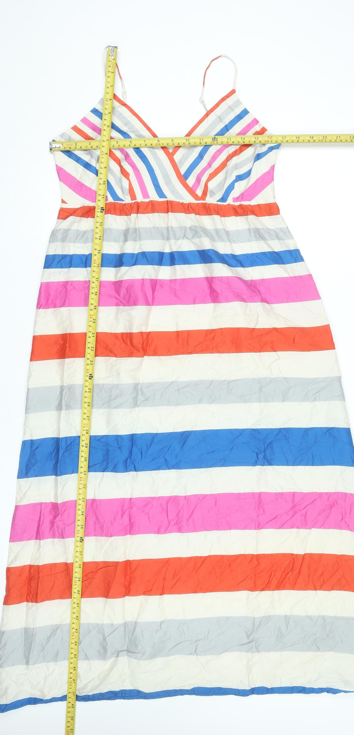 Marks and Spencer Women’s Multicoloured Striped Cotton Maxi Dress UK 10