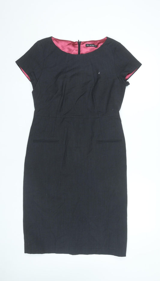 Planet Women’s Black Sheath Dress Size 10 Short Sleeve Workwear