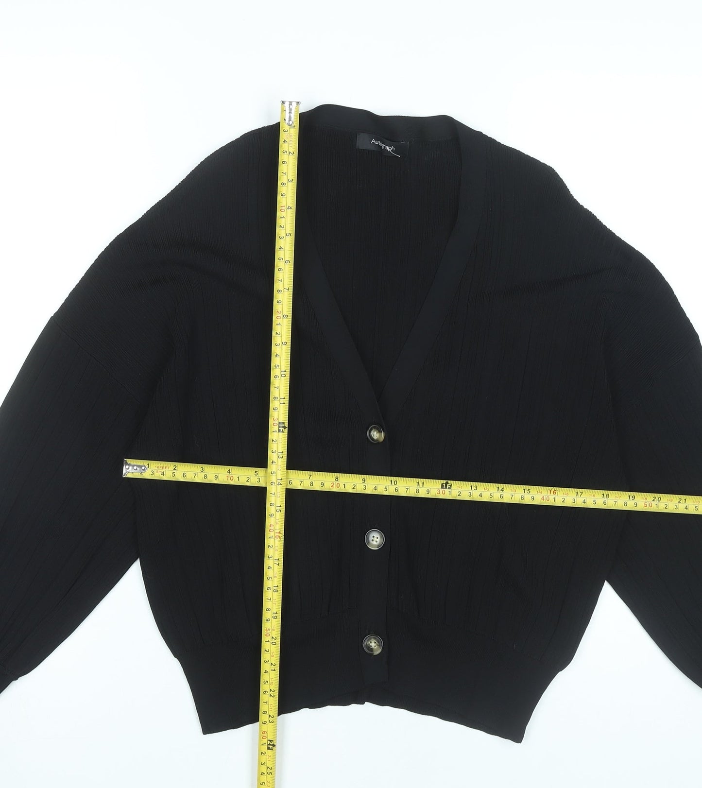 Marks and Spencer Women’s Black L Cardigan V-Neck Long Sleeve Knit