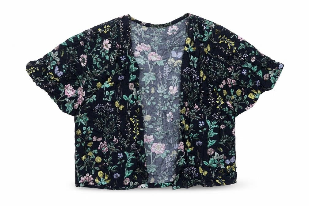 H&M Girls Multicoloured Floral Kimono Blouse 9-10 Years Viscose Summer