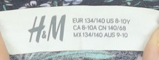 H&M Girls Multicoloured Floral Kimono Blouse 9-10 Years Viscose Summer