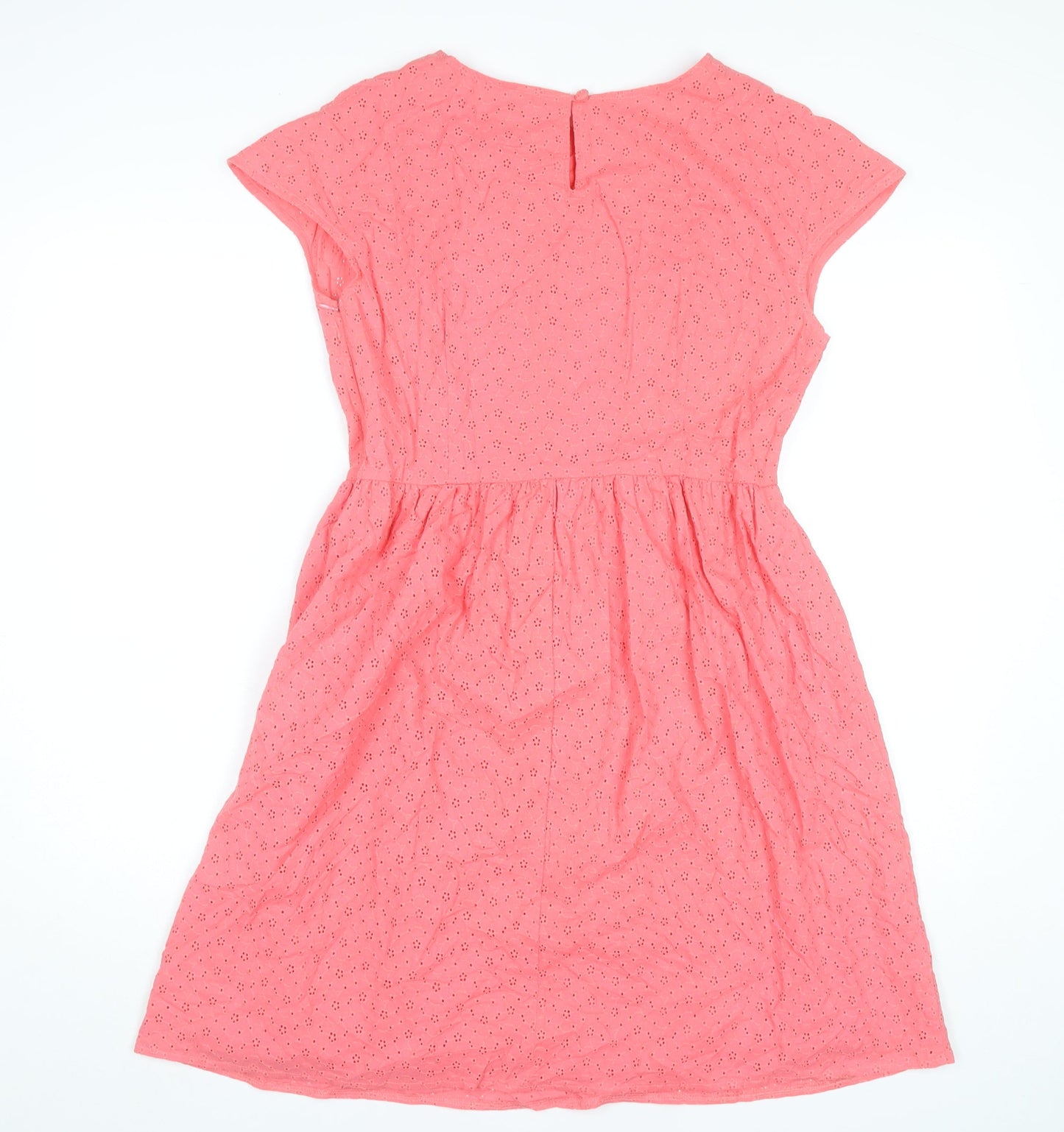 Beacon Cove Womens Pink Cotton A-Line Knee Dress Size 12
