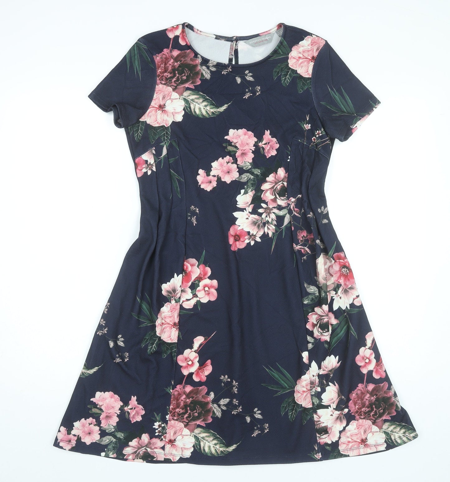 Dorothy Perkins Women’s Blue Floral A-Line Knee Dress Size 10