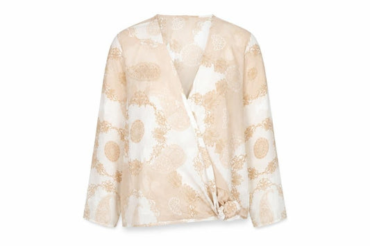 Marks and Spencer Women’s Beige Paisley Wrap Blouse UK 16