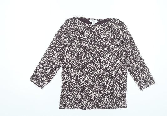 Marks and Spencer Womens Purple Floral Cotton Blouse UK 8