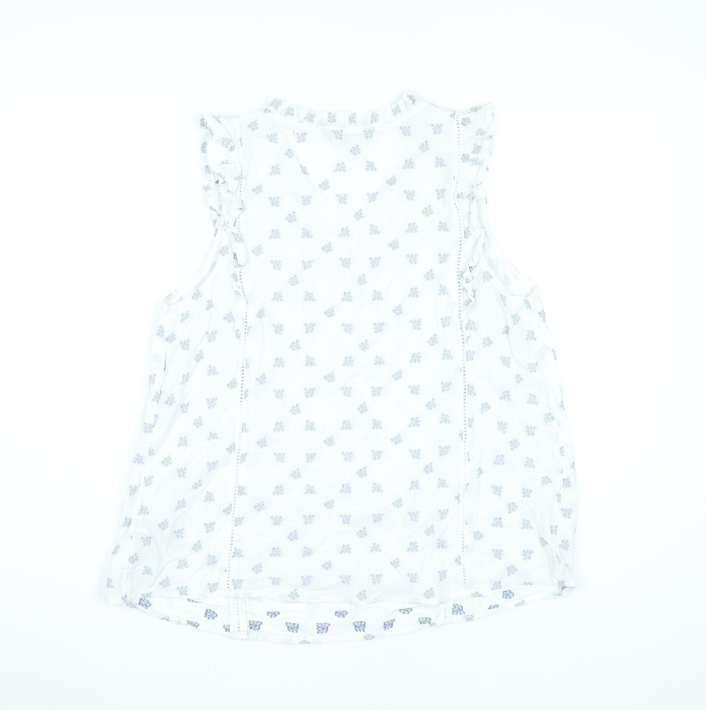 Marks and Spencer Women’s White Floral Ruffle Blouse Size 14