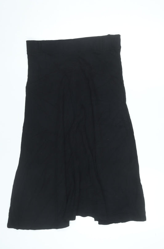 Just Elegance Women Black Size 14 A-Line Midi Skirt Stretch