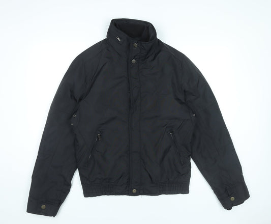 Zara Man Black Bomber Jacket Men's M Regular Fit Polyester