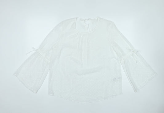 Marks and Spencer Women’s White Size 12 Chiffon Tunic Blouse