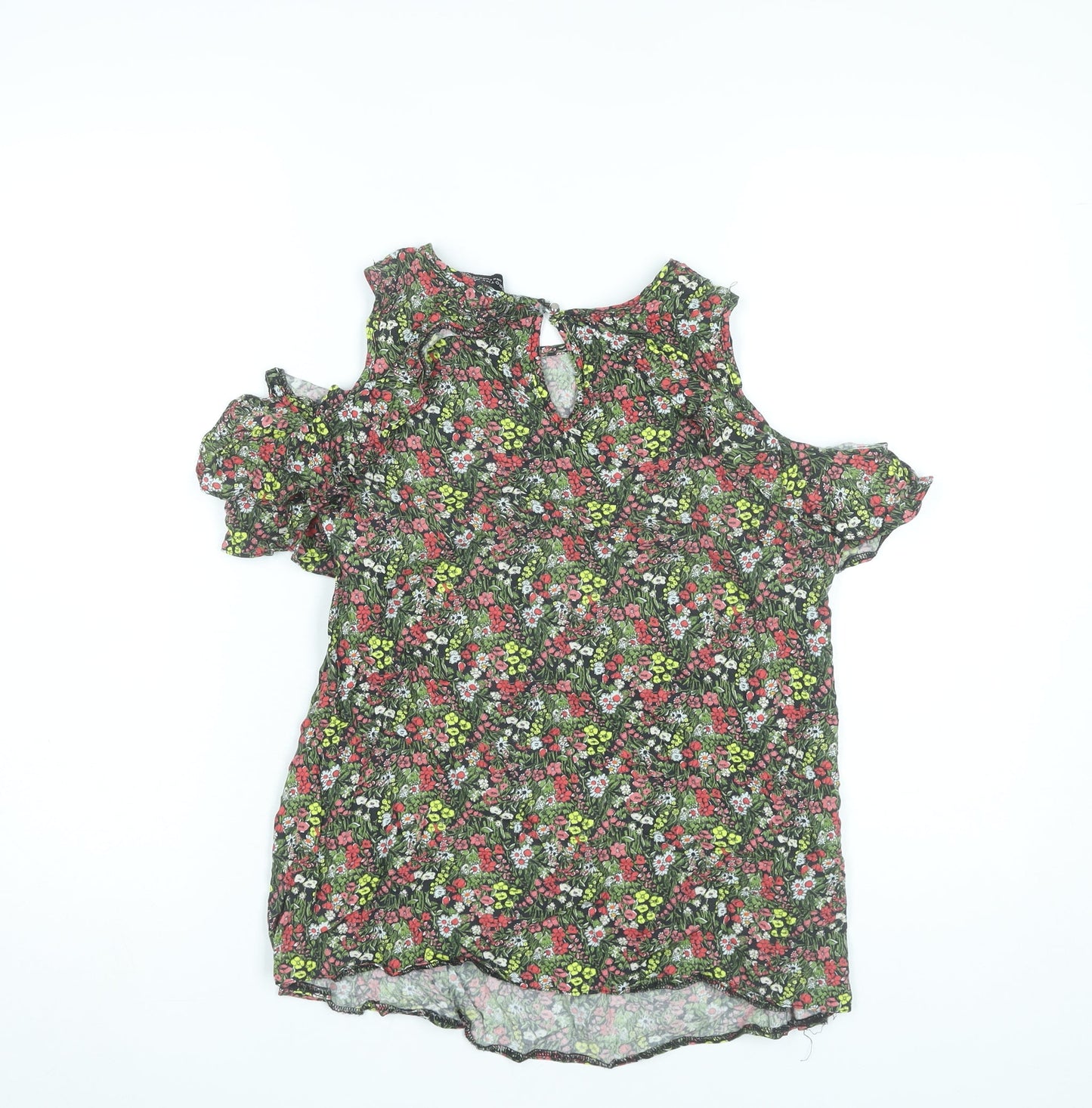 Dorothy Perkins Women’s Multicoloured Floral Cold Shoulder Blouse UK 10