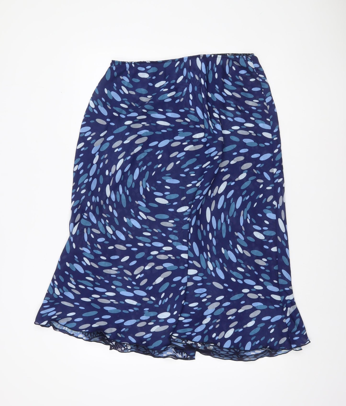 Wardrobe Womens Blue Geometric Flare Midi Skirt Size 16