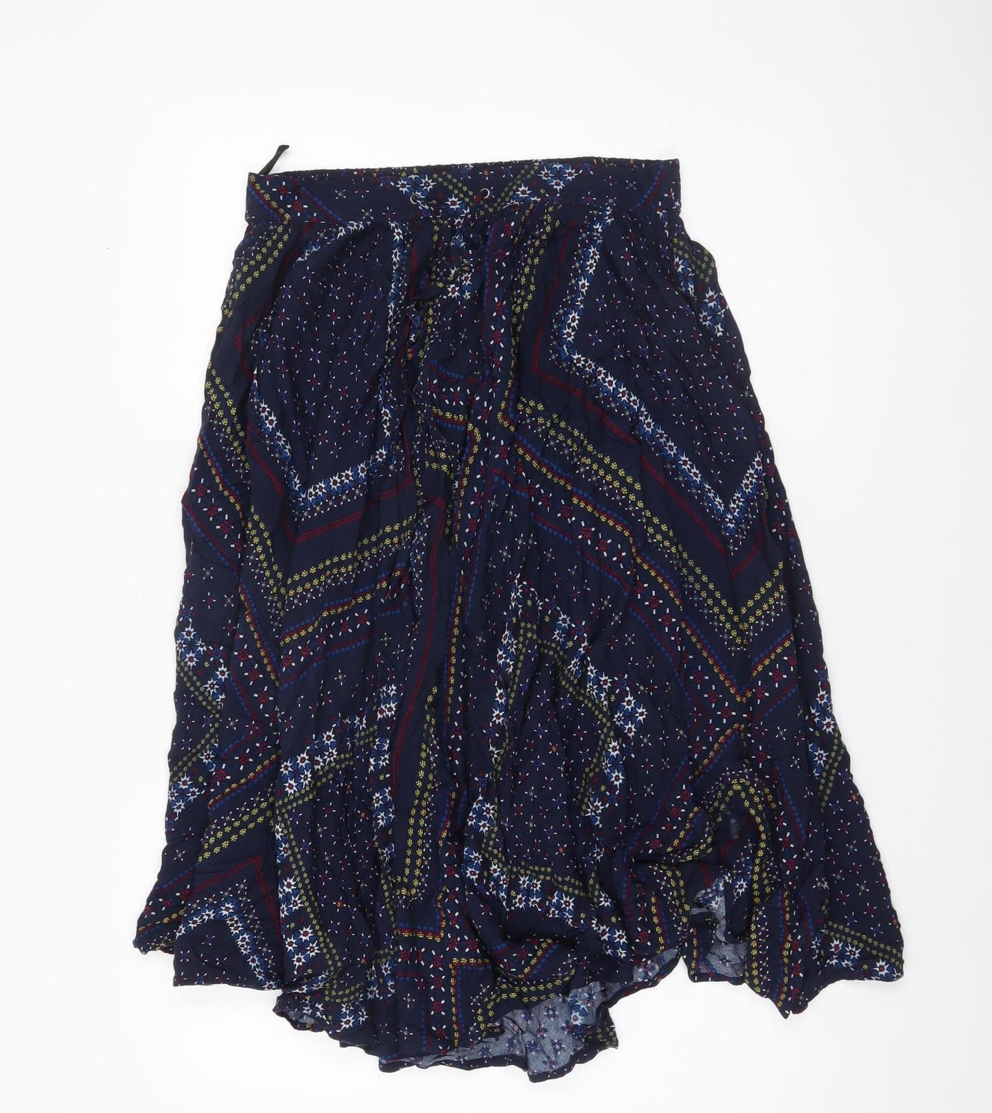 Marks and Spencer Womens Navy Multicoloured Size 10 Peasant Skirt