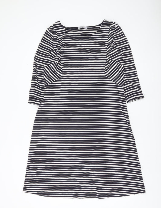 Marks and Spencer Womens Black White Striped Shift Dress Size 14