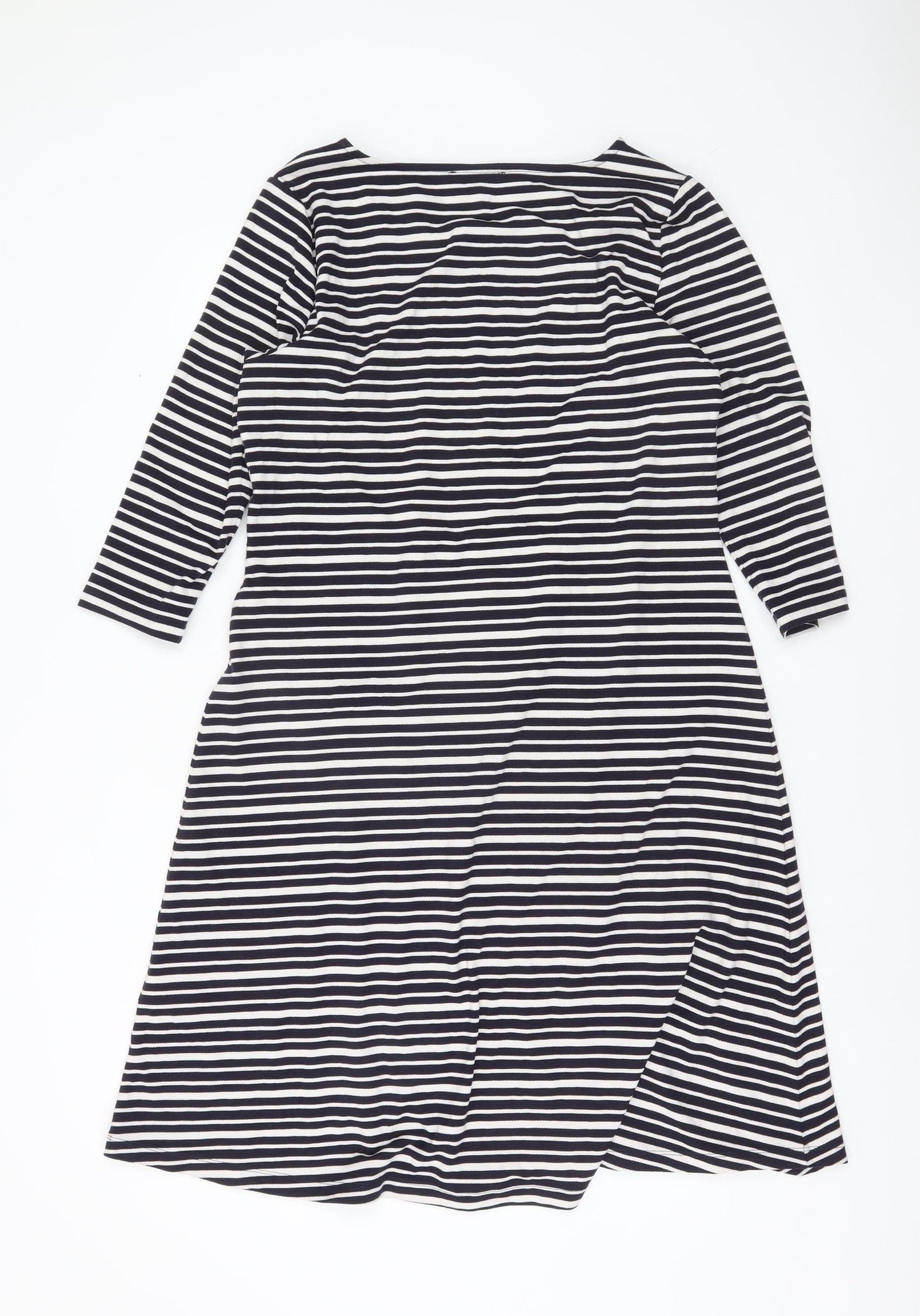 Marks and Spencer Womens Black White Striped Shift Dress Size 14