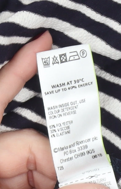 Marks and Spencer Womens Black White Striped Shift Dress Size 14