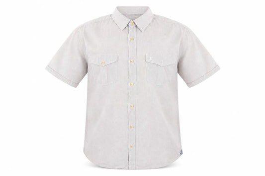 St George By Duffer Men's White M Short Sleeve Cotton Button-Up Shirt