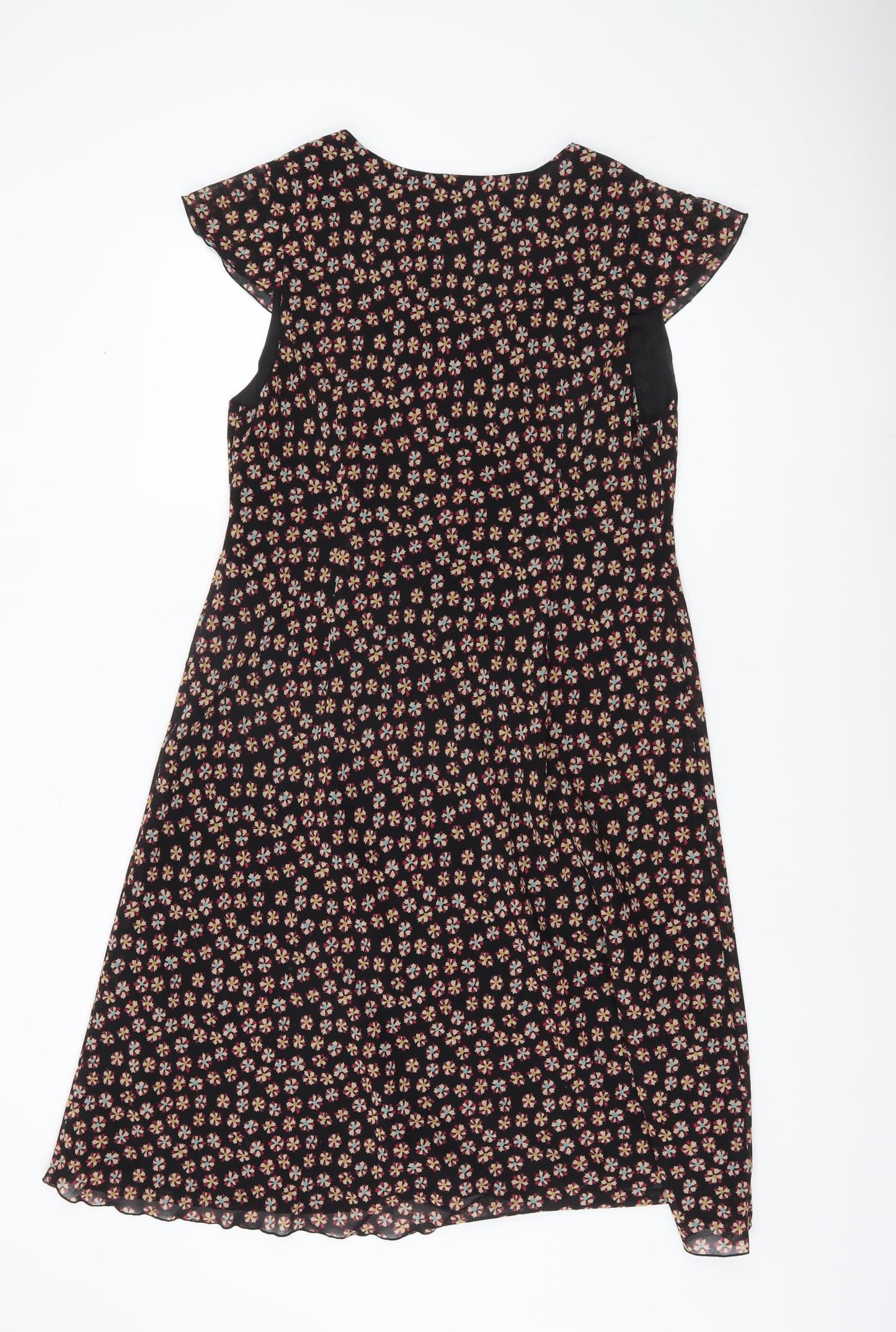 Phase Eight Women’s Black Floral A-Line Dress Size 16