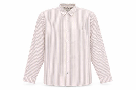 John Rocha Men’s Beige Striped Cotton Long Sleeve Button-Up Shirt L