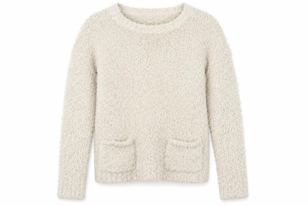 Heart & Soul Women’s Ivory Crew Neck Sequin Jumper Size 10