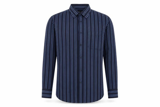 Taylor & Wright Men’s Blue Striped Button-Up Shirt Size M 38-40in