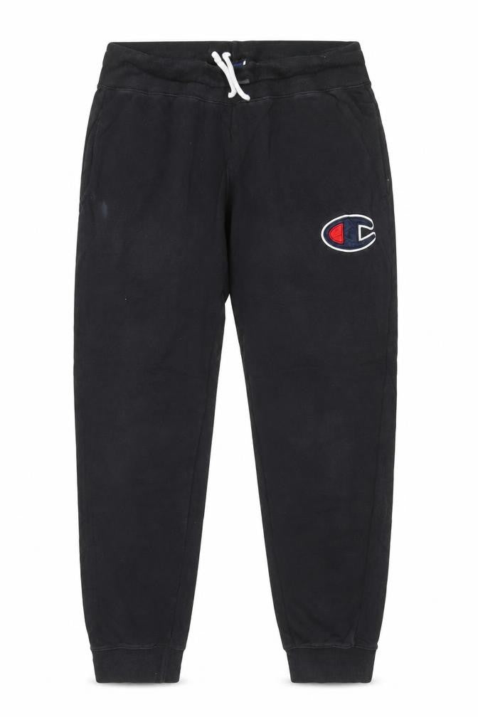 Champion Men’s Black Jogger Sweatpants L Regular Fit Logo Sportswear