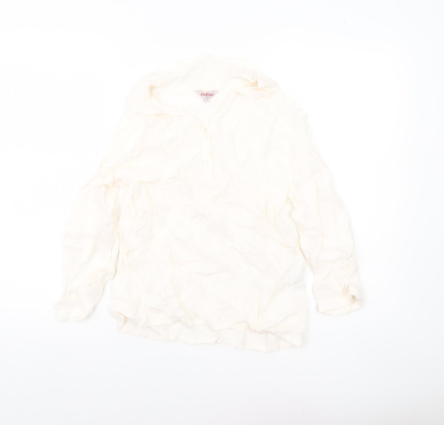 Cath Kidston Women’s Ivory Viscose Tunic Blouse Size 10 Long Sleeve