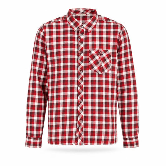 Regatta Men's Red Check Long Sleeve Button-Up Shirt Size M Cotton