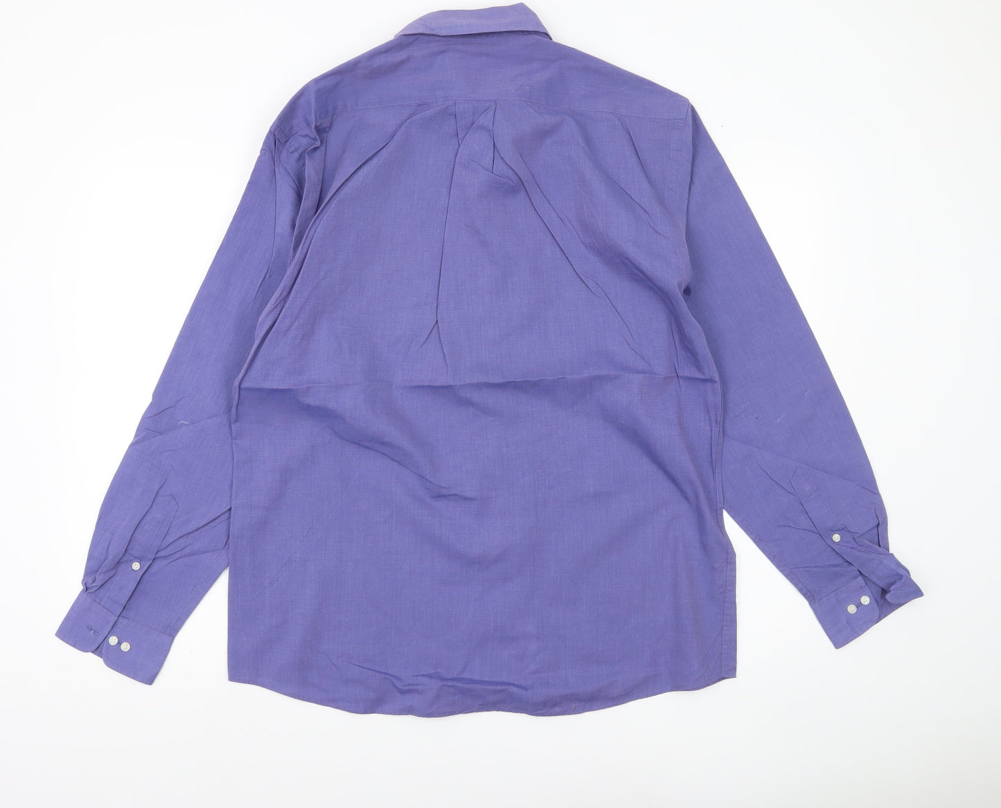 Allders Men’s Purple Cotton Classic Fit Long Sleeve Button-Up Shirt Size 15