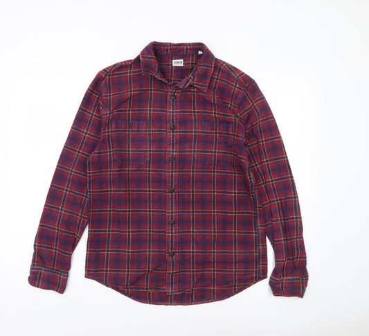Edwin Men’s Red Flannel Plaid Shirt Size M Long Sleeve Casual