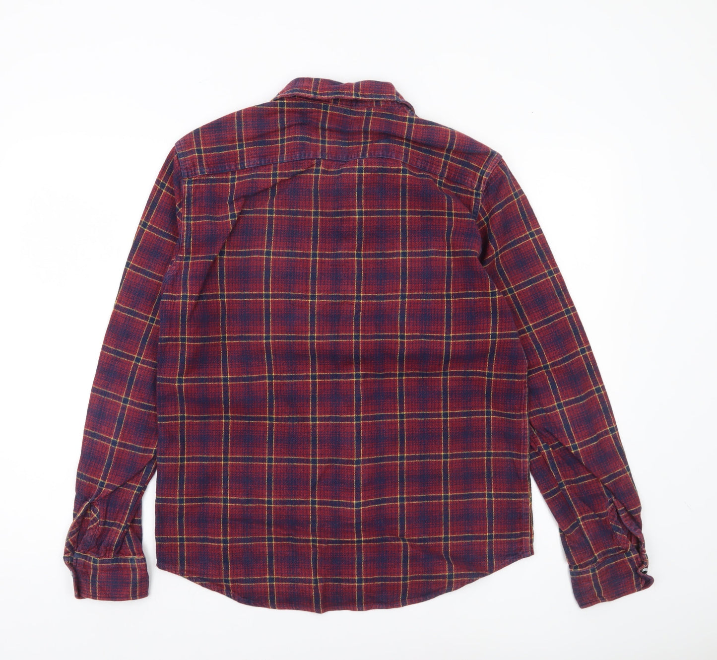Edwin Men’s Red Flannel Plaid Shirt Size M Long Sleeve Casual