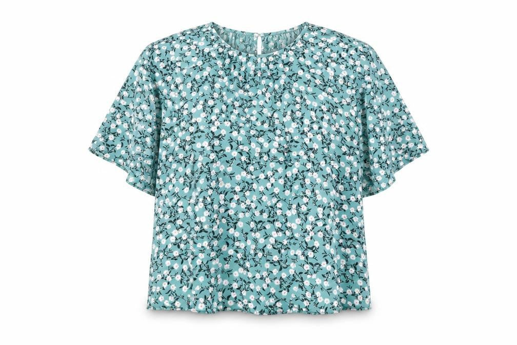 Matalan Women’s Blue Floral Blouse Size 8 Viscose Tunic Top