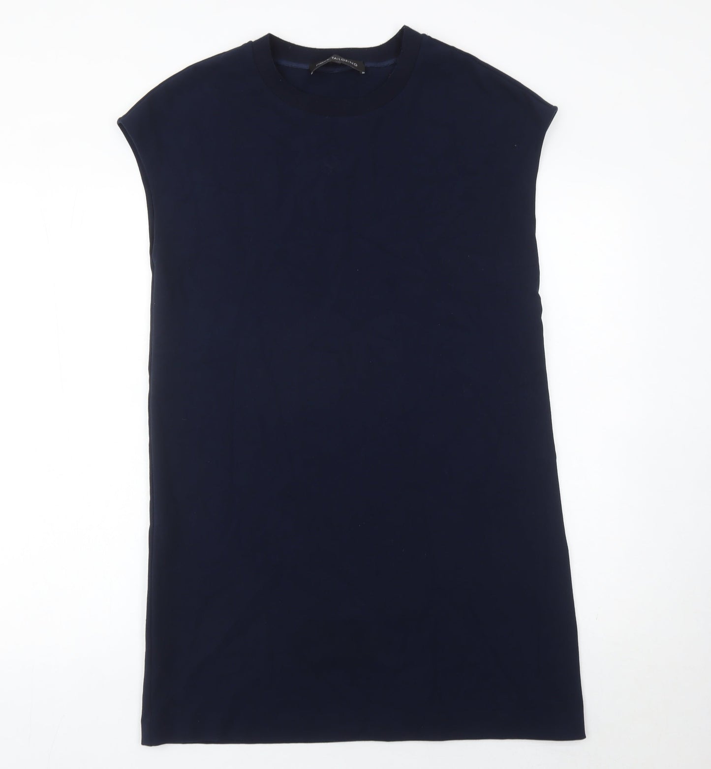 Next Women’s Blue Sleeveless Shift Dress UK 10 with Zip Detail