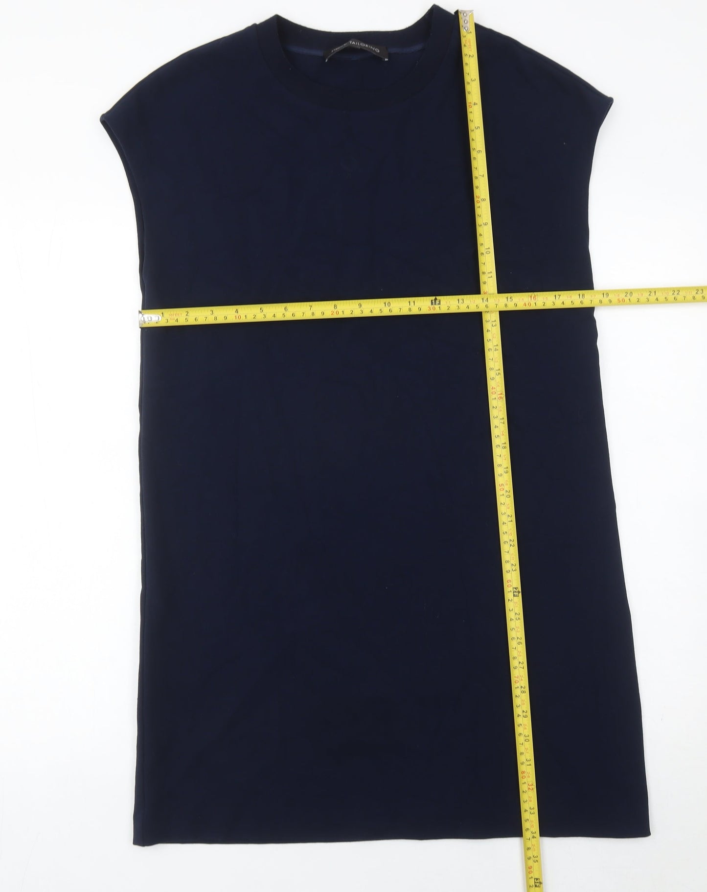 Next Women’s Blue Sleeveless Shift Dress UK 10 with Zip Detail