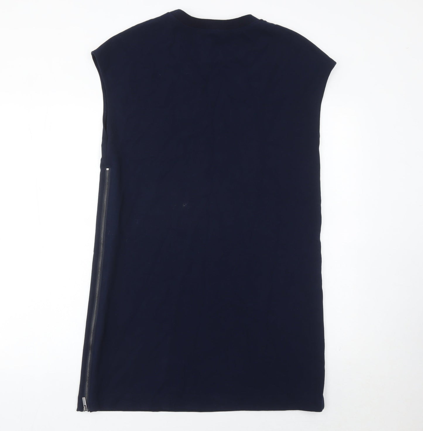 Next Women’s Blue Sleeveless Shift Dress UK 10 with Zip Detail