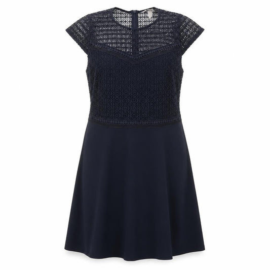 H&M Women Blue Size 12 A-Line Lace Knee Length Dress