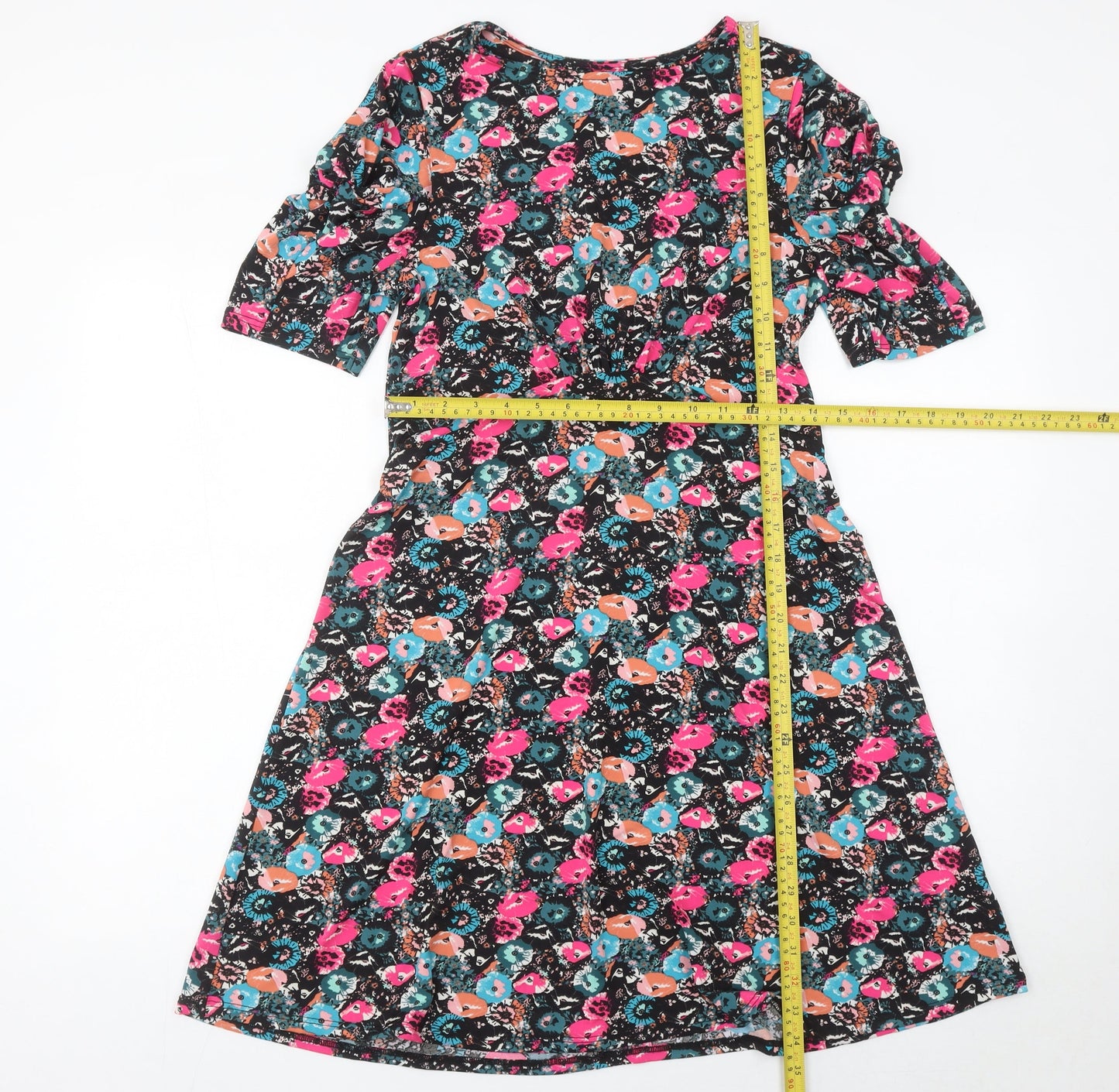 Next Women’s Multicoloured Floral A-Line Knee Length Dress Size 10