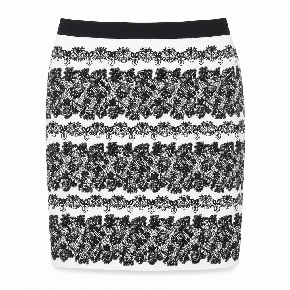 Marks & Spencer Women’s Black White Lace Pencil Skirt UK 14