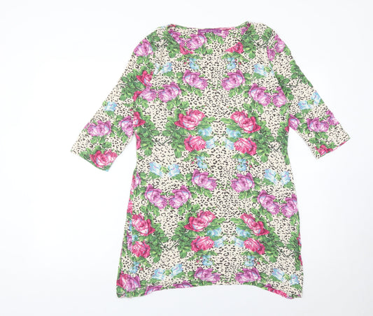 Next Women’s Multicoloured Floral Animal Print Shift Dress Size 12